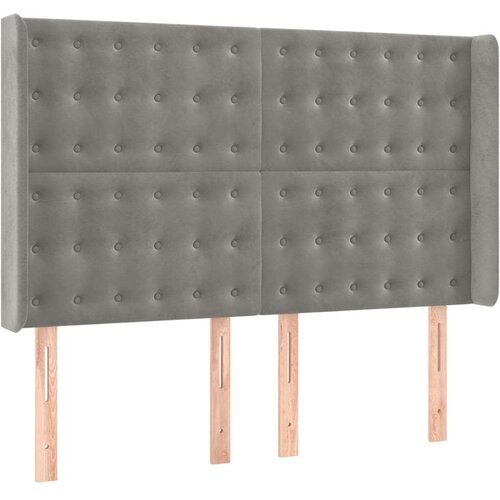 VidaXL Krevet box spring s madracem LED svjetlosivi 140x190 cm bar&amp;scaron;un Slike