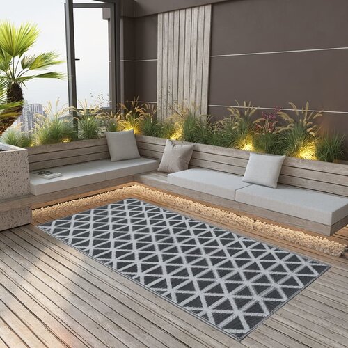 VidaXL Zunanja preproga črna 80x150 cm PP Slike