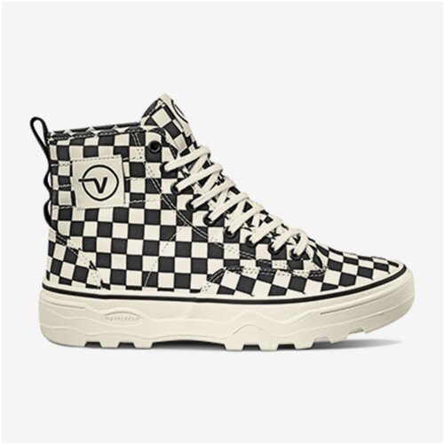 Vans Black and Cream Womens Ankle Checkered Sneakers Sentry - Ladies Slike