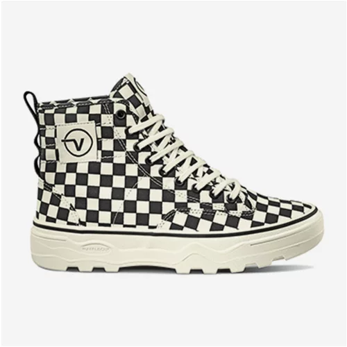 Vans Black and Cream Womens Ankle Checkered Sneakers Sentry - Ladies