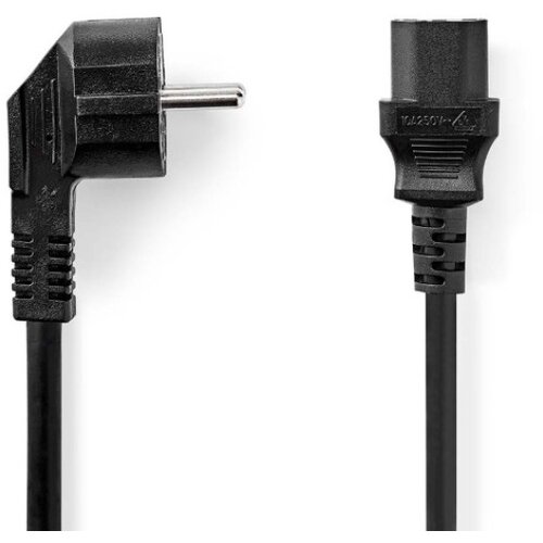 Nedis CEGL10015BK30 kabl sa uzemljenjem mu&scaron;ki, IEC-320-C13, ugaoni, 3m, okrugli, pvc, crni (PC-186) Cene