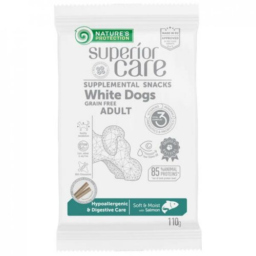 snack white dog hypoallergenic&digestiv poslastica losos 110g Slike