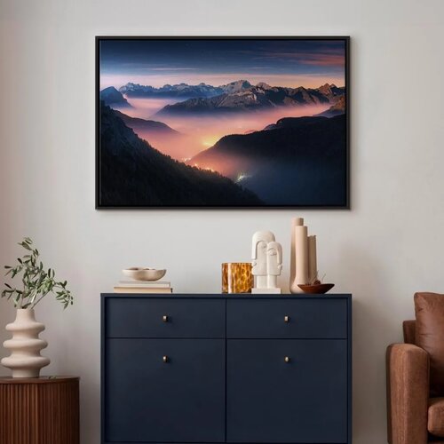  Slika - Mountain Breath (1 Part) Wide - First Variant 90x60 U crnom drvenom okviru Slike