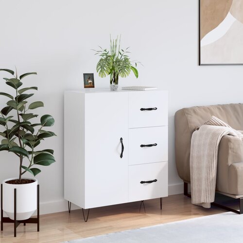 vidaXL Komoda bela 69,5x34x90 cm inženirski les Cene