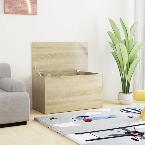 VidaXL Skrinja za shranjevanje sonoma hrast 84x42x46 cm iverna plo&amp;scaron;ča Slike