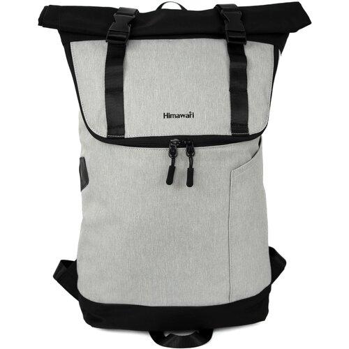 Himawari Unisex's Backpack Tr23093-1 Black/Light Grey Slike