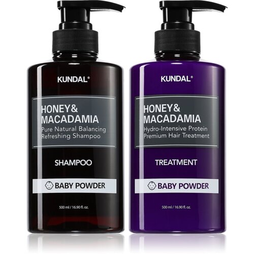 KUNDAL Honey &amp;amp; Macadamia Baby Powder set za suhe in po&amp;scaron;kodovane lase Slike