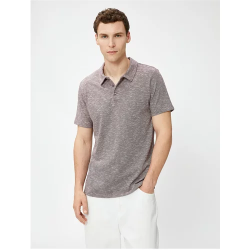 Koton Polo Neck T-shirt with Buttons, Short Sleeves