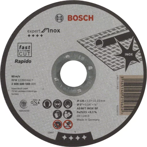 Bosch rezni disk Rapido Expert for Inox (Promjer rezne ploče: 125 mm, Prikladno za: Plemeniti čelik)