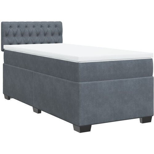 Maison Chic Box spring postelja - Vzmetna postelja z vzmetnico temno siva 90x200 cm žamet SL23137, (21892044) Cene