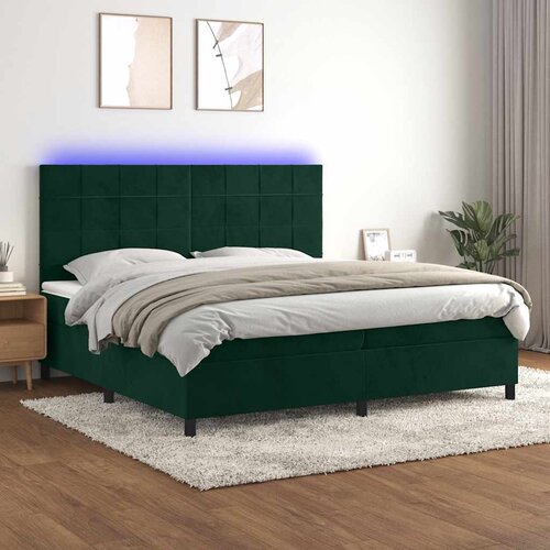  Krevet box spring s madracem LED tamnozeleni 200x200 cm bar&scaron;un Cijene