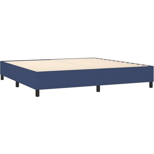  Krevet box spring s madracem LED plavi 200x200 cm od tkanine Slike