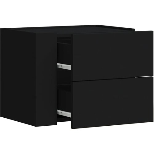 Zidni noćni ormarići 2 kom crni 45 x 30 x 35 cm Slike