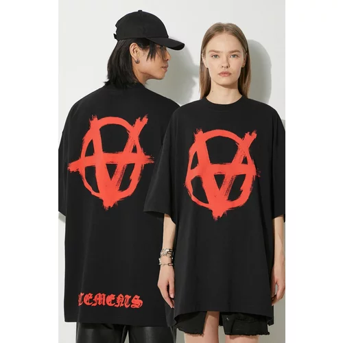 Vetements Pamučna majica Double Anarchy boja: crna, s tiskom, UE64TR990BR