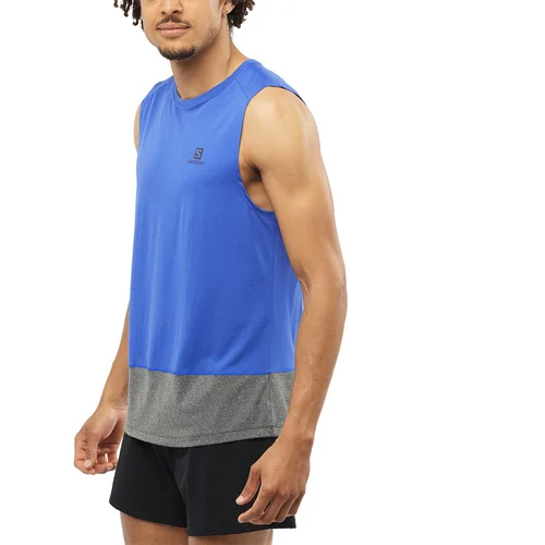 Salomon Pánské tílko Cross Run Tank Nautical Blue/Black