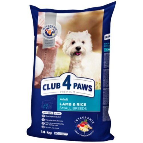 CLUB 4 PAWS Premium suva hrana za pse Mini, Jagnjetina i pirinač, 14 kg Slike