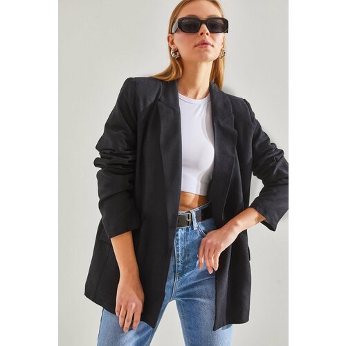 Bianco Lucci Women's Sleeve Detailed Blazer Jacket Slike