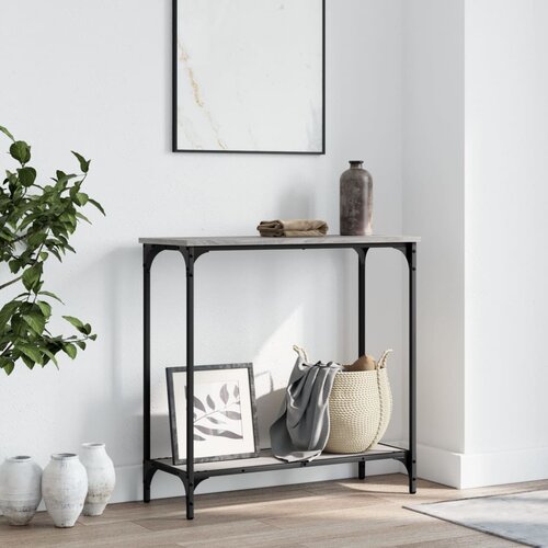  The Living Store Konzolna mizica siva sonoma 75x30,5x75 cm inženirski les - Konzolna Mizica, (21444172) Slike