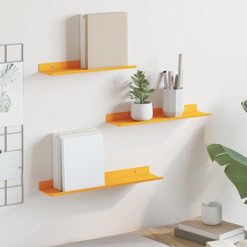  Lebdeća polica Zidne 3 pcs Žuta 40 x 9 x 2,5 cm Čelik Cijene
