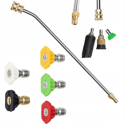 Rosfix KOMPLET 5 ŠOB ZA TLAČNE ČISTILNIKE (0°, 15°, 25°, 40°, 60°)+ŠOBA ZA TLAČNE ČISTILNIKE 1/4" 34CM, NAGNJENA POD KOTOM 30°, (22047321) Cene