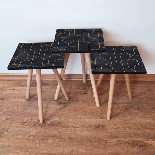 Hanah home Set 3 stočića 3Shp155 Black Cene