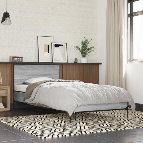 Furnova Posteljni okvir siva sonoma 75x190 cm inženirski les in kovina, (21938097) Slike