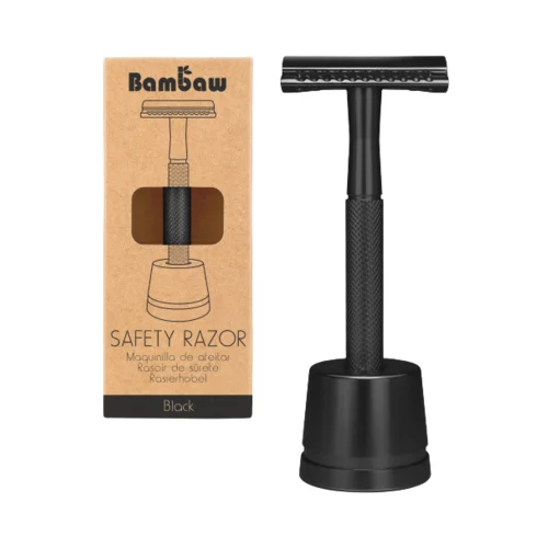 Bambaw sigurnosni brijač sa stalkom za brijanje - black