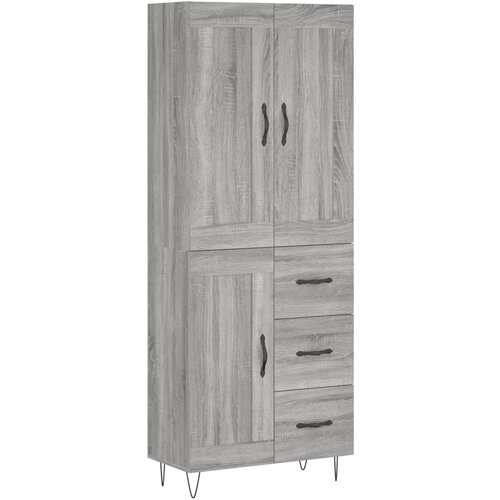 VidaXL Visoka komoda siva sonoma 69,5x34x180 cm inženirski les, (20807852) Slike