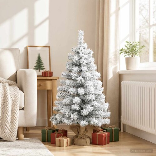 Mini zasnježeno božićno drvce 90 cm PVC Zelena i bijela Slike