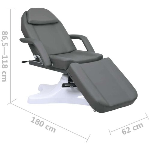 VidaXL Masažna miza siva 180x62x(86,5-118) cm Slike