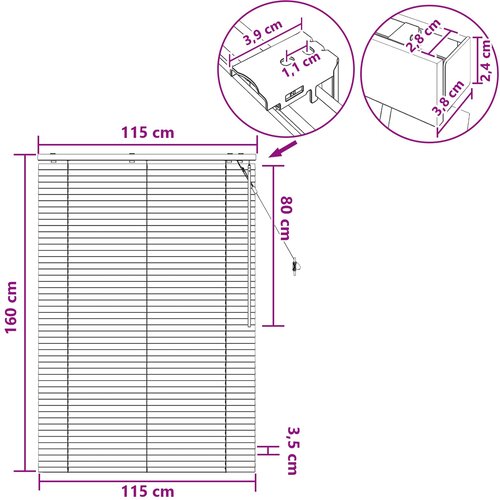  Venecijanska roleta Izgled hrasta 115 x 160 cm 35 mm Slike