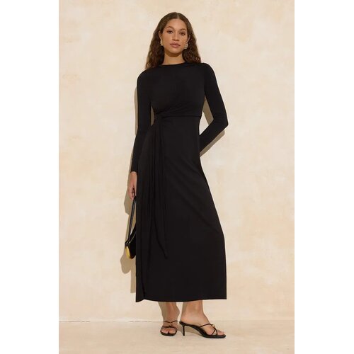 Trendyol Modest Ženska haljina Tctss26Eb00016, Crna Cene