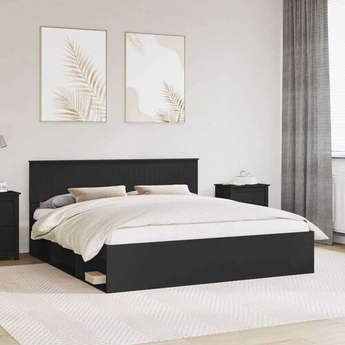  okvir za krevet crna 180 x 200 cm čvrsto borovo drvo Cijene