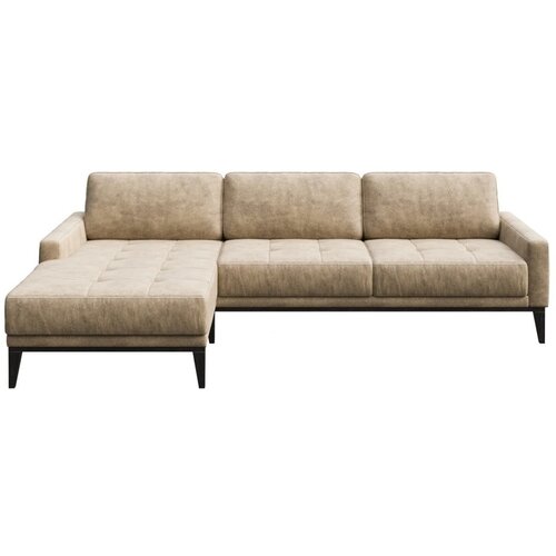 MESONICA bež usnjena sedežna garnitura Musso Tufted, levi kot Cene