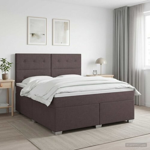  Boxspring krevet s madracem Tamno smeđa 160 x 200 cm Tkanina Cijene