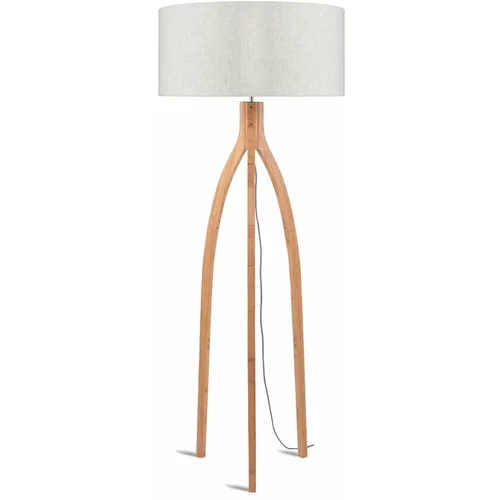 Good&Mojo Podna svjetiljka sa svijetlobež sjenilom i Good & Mojo Annapurna konstrukcijom od bambusa