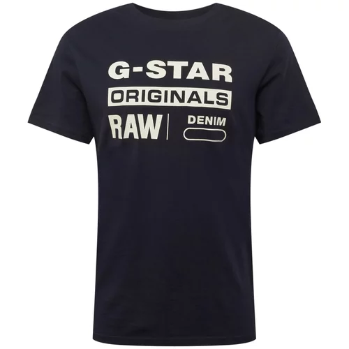 G-star Raw Majica 'Graphic 8' temno modra / bela
