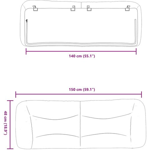  Jastuk za uzglavlje Hvar bijeli 140 cm od umjetne kože Slike