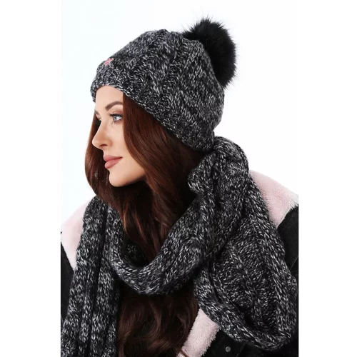 Fasardi Winter set, black hat and scarf