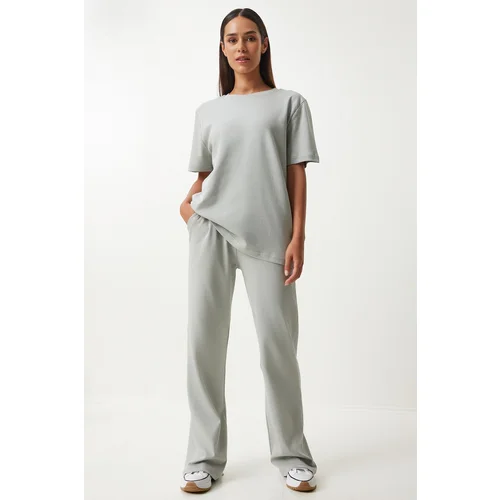 Happiness İstanbul Women's Gray T-Shirt Tracksuit