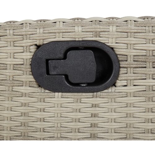  5-dijelni vrtni blagovaonski set od poliratana s jastucima sivi Siva 160 x 80 x 74 cm Slike