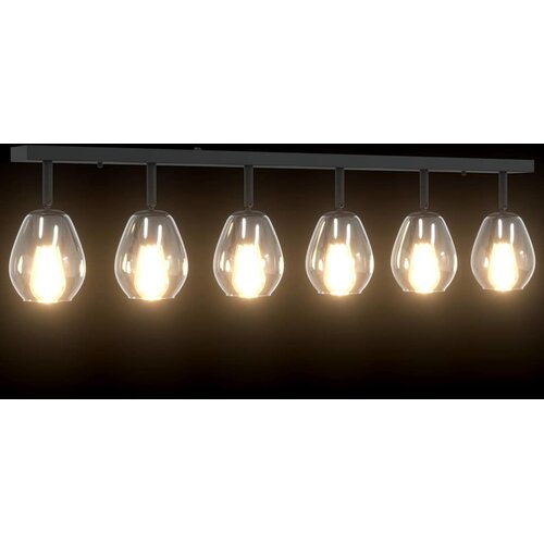  Stropni reflektor Crna 110,5 x 13 x 26 cm Staklo i Metal Slike