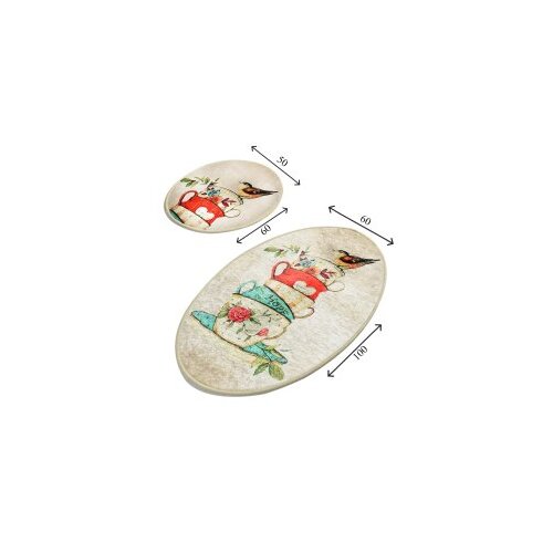  Fincan Djt Multicolor Bathmat Set (2 Pieces) Cene