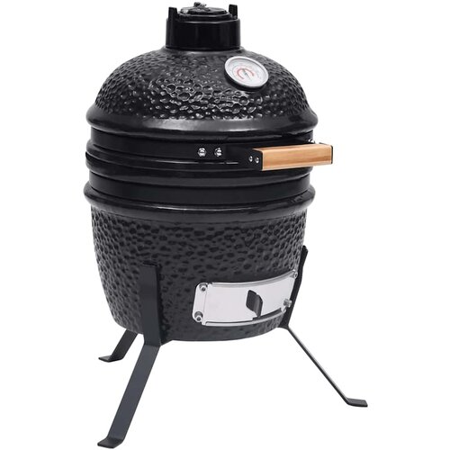 vidaXL Kamado žar za dimljenje 2 v 1 iz keramike 56 cm črn Cene