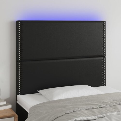  LED uzglavlje crno 90x5x118/128 cm od umjetne kože Cene
