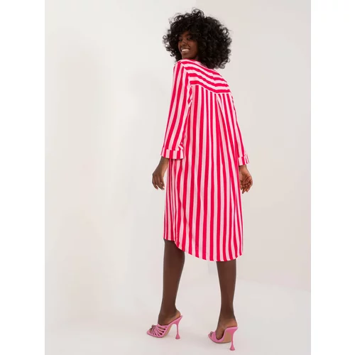 Fashion Hunters Fuchsia pink oversize striped dress SUBLEVEL