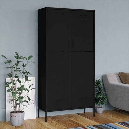 vidaXL ormar crni 90 x 50 x 180 cm čelični Cijene