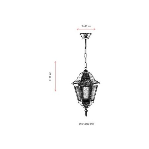 Opviq Vanjska lampa BFE-68206-BKR, 55 cm, Viseća, IP65, E27, 60W, Smeđa Slike