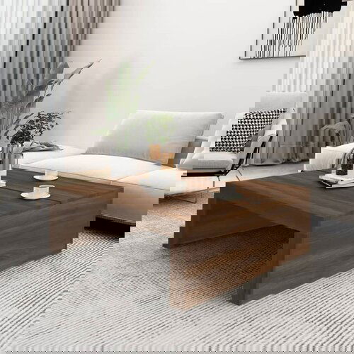 vidaXL Stolić za kavu boja hrasta 100 x 100 x 35 cm konstruirano drvo Cene