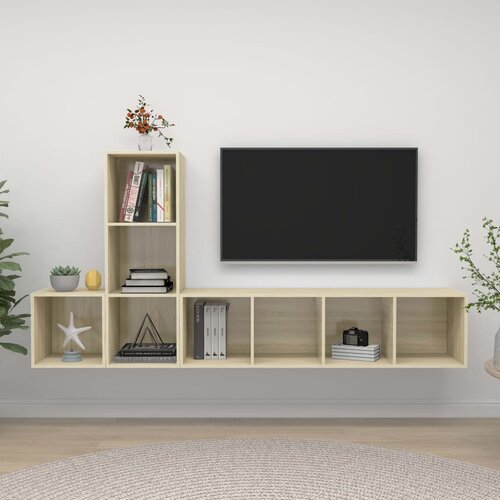 Komplet 3-dijelni set TV ormarića boja hrasta sonome od iverice Cijene